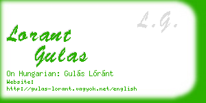 lorant gulas business card