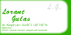 lorant gulas business card